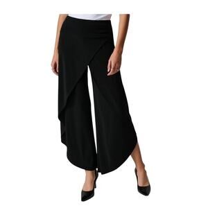 Joseph Ribkoff Black Overlay Pants Pull On Liquid Knit Size 10 Designer Luxury